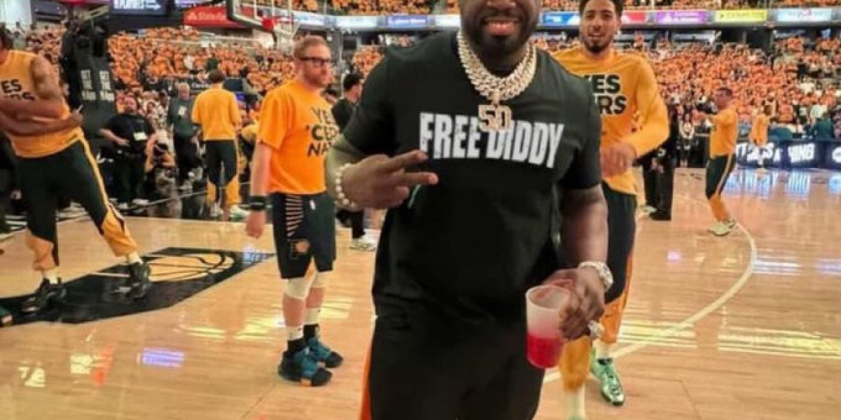50 Cent Trolls Diddy with 'Free Diddy' Shirt at NBA Game